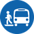 pictogramme descendre du bus à l'arrêt