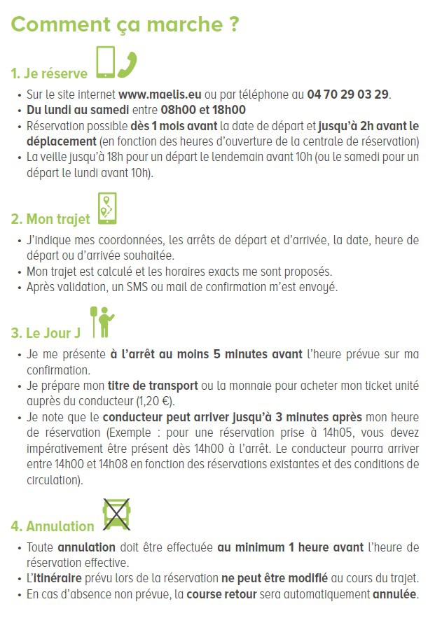 Description du fonctionnement du transport à la demande.